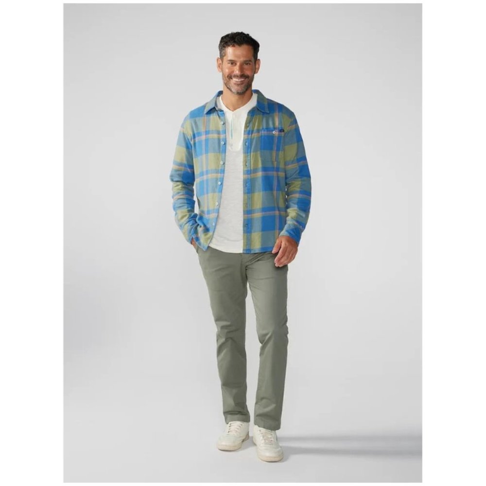 Chubbies NWT Men's Blue & Olive Brown Plaid BE GLAD WEAR Shirt, Size Large - Picture 4 of 8